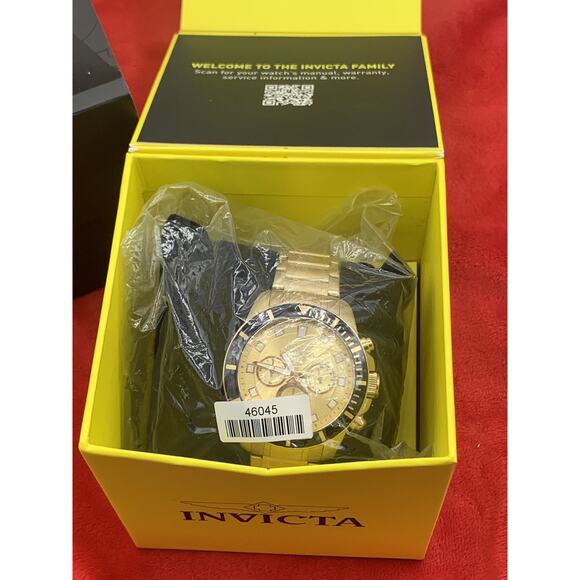 Invicta Mens 45mmWatch Pro Diver Quartz Gold Tone Stainless Steel Bracelet 46045 main image 4